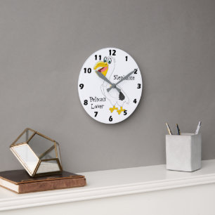 Pelikansk design rund klocka