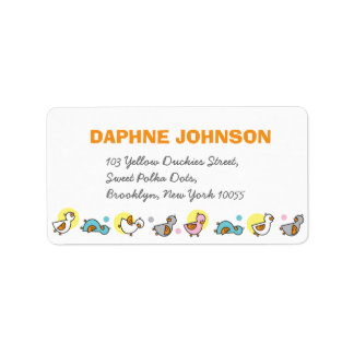 Pellips Ducklings Girl Baby Shower Adress Adressetikett
