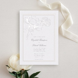 Pelonies Ivory Forme Elegant Modern Type Bröllop Inbjudningar