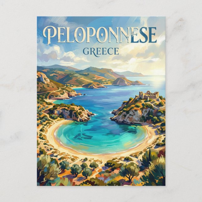 Peloponnesos Grekland Vykort (Framsida)