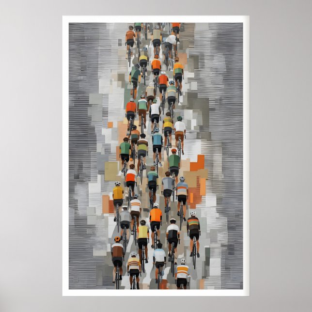 Peloton cykel konstaffisch Muted Gray, Rytmisk Poster (Framsidan)