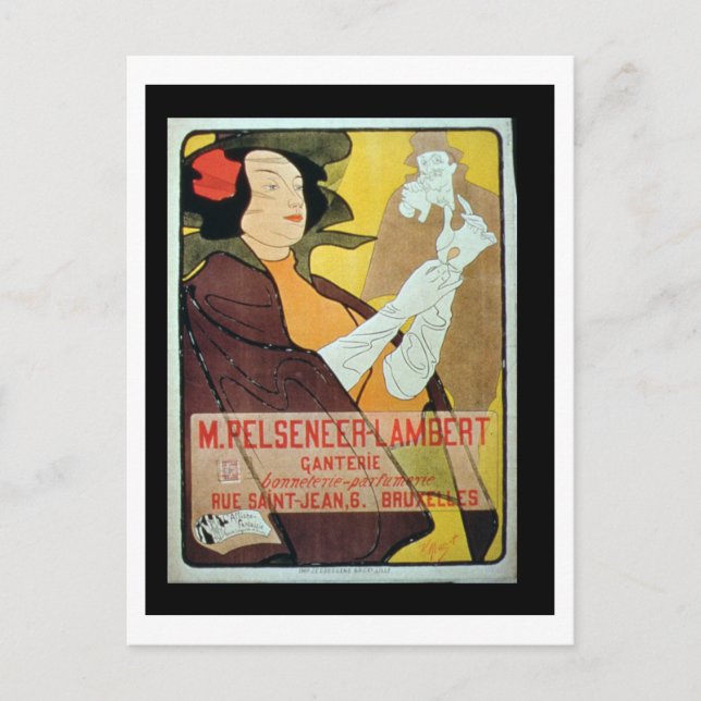 "Pelseneer-Lambert Glove Makers, Millinery and Per Vykort (Framsida)