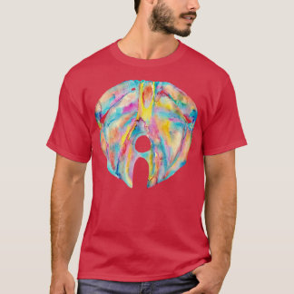 Pelvic Golv art skriver ut vattenfärgsfärgmålnings T Shirt
