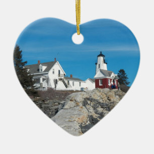 Pemaquid fyr 24 julgransprydnad keramik