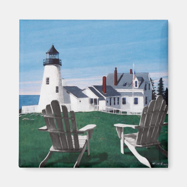 Pemaquid Lighthouse och Magnet med två stolar (Framsidan)