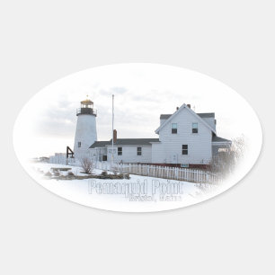 Pemaquid Lighthouse Ovalt Klistermärke