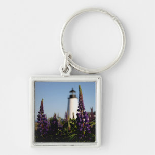 Pemaquid Lupine Fyrkantig Silverfärgad Nyckelring