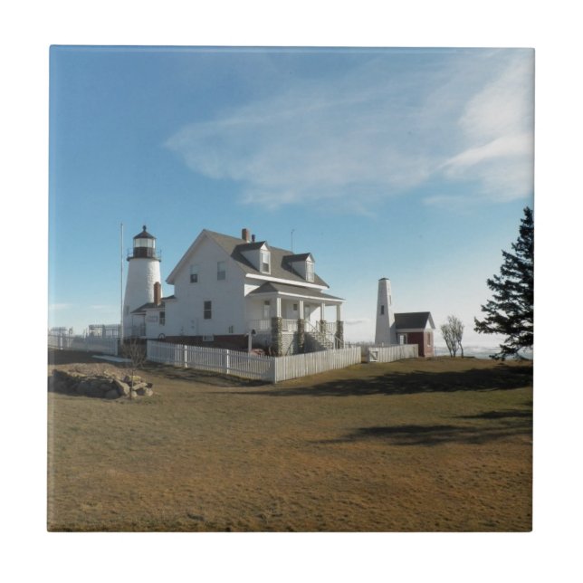 Pemaquid pekar fyr 11 kakelplatta (Framsidan)