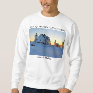 Pemaquid pekar fyren, Bristol Maine Lång Ärmad Tröja