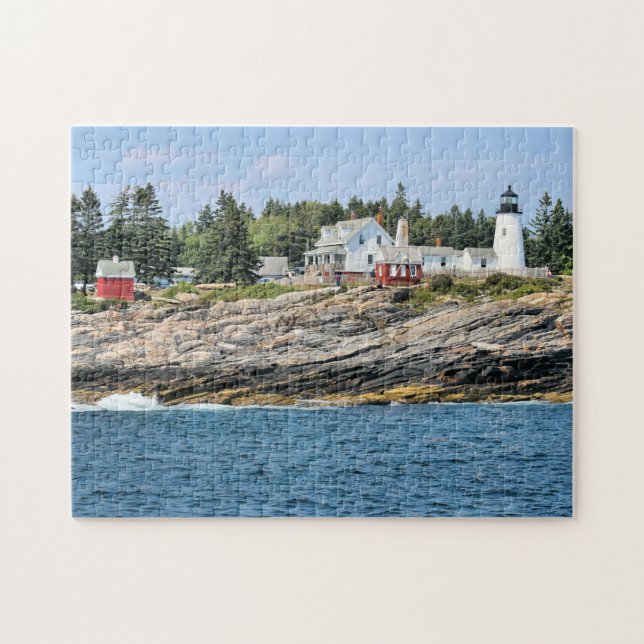 Pemaquid pekar fyren, det Maine pussel (Horisontell)