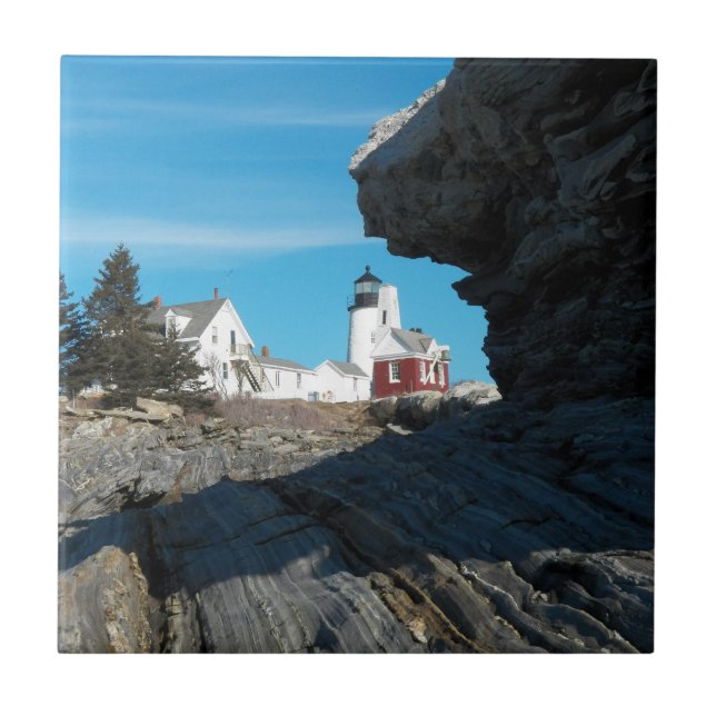 Pemaquid pekar fyren kakelplatta (Framsidan)