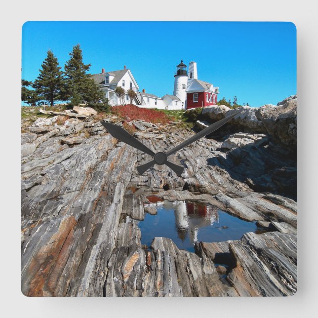 Pemaquid pekar fyren, Maine Fyrkantig Klocka (Framsida)