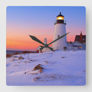 Pemaquid pekar fyren, Maine Fyrkantig Klocka
