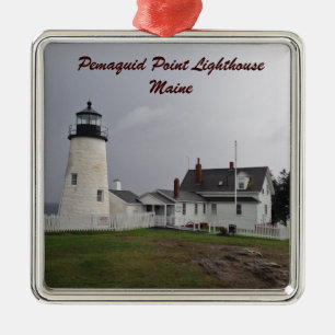 Pemaquid pekar fyren, Maine Julgransprydnad Metall