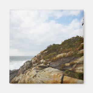 Pemaquid pekar fyren på en stenig back magnet