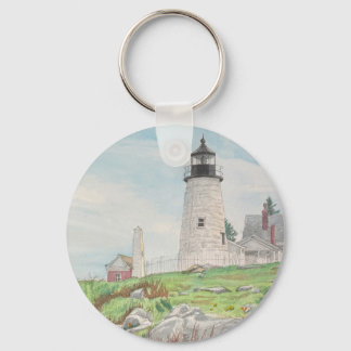 Pemaquid Point Akvarell Nyckelring