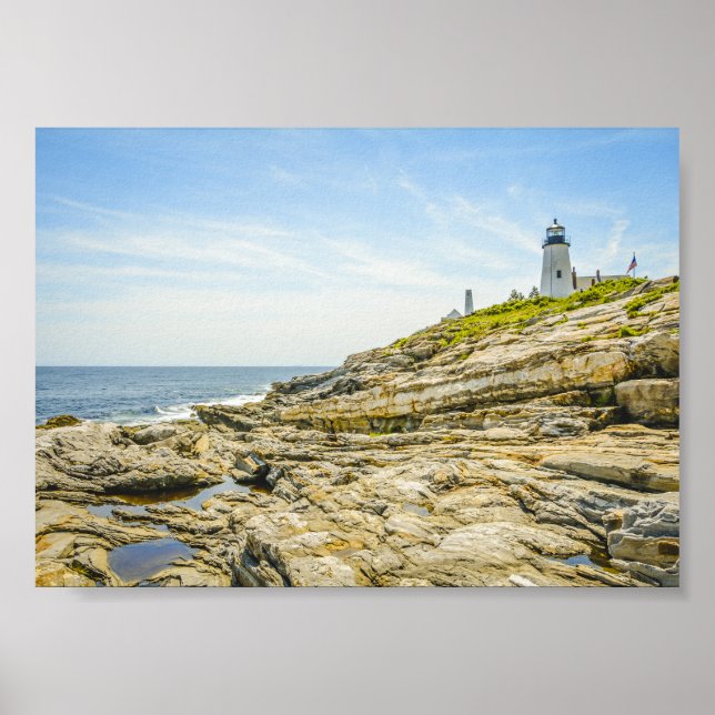 Pemaquid Point Coastal Maine Lighthouse Poster (Framsidan)