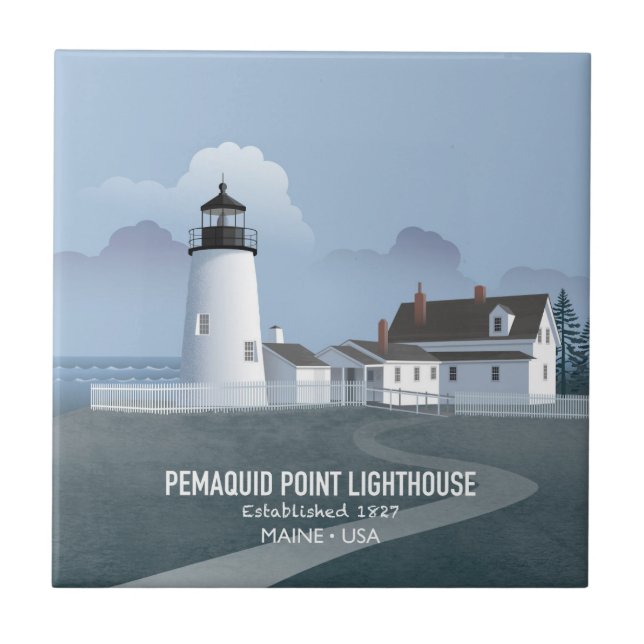 Pemaquid Point fyr Kakelplatta (Framsidan)
