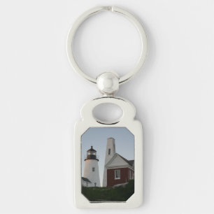 Pemaquid Point fyr och klockhus Rektangulärt Silverfärgad Nyckelring