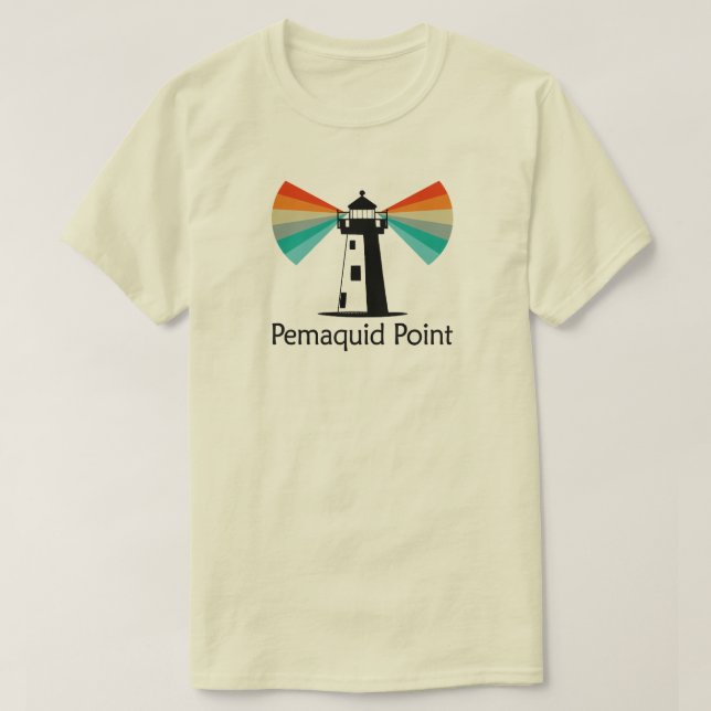 Pemaquid Point fyr Regnbåge T Shirt (Design framsida)