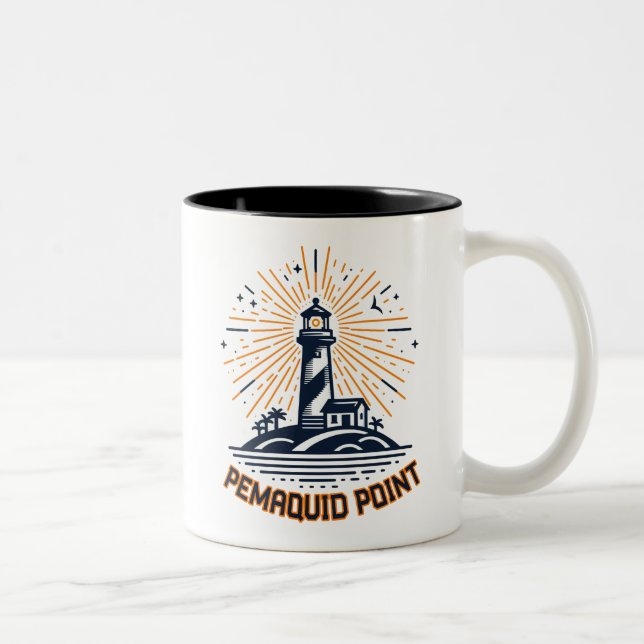 Pemaquid Point fyr Soluppgång Två-Tonad Mugg (Höger)