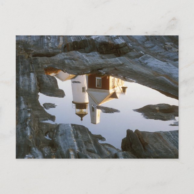 Pemaquid Point fyr Tide Bassäng reflektion Vykort (Framsida)
