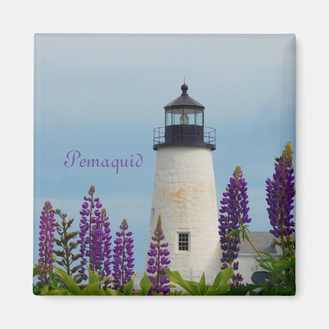 Pemaquid Point Light Bristol Maine Lighthouse Magnet (Framsidan)
