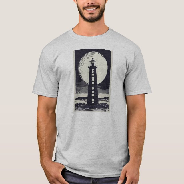 Pemaquid Point Light Måne T Shirt (Framsida)