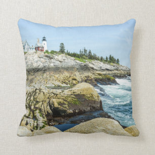 Pemaquid Point Lighthouse Maine Cotton Kudde