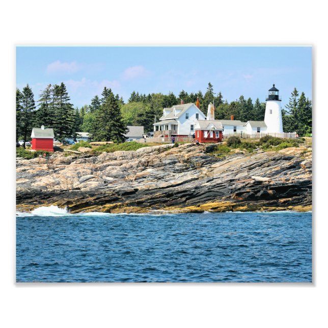Pemaquid Point Lighthouse Maine Photo Skriv ut Fototryck (Framsidan)