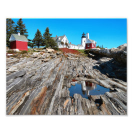 Pemaquid Point Lighthouse Maine Photo Skriv ut Fototryck
