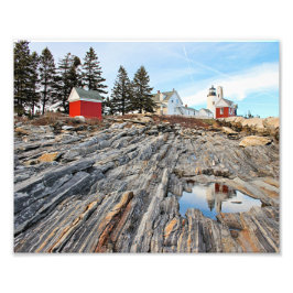 Pemaquid Point Lighthouse Maine Photo Skriv ut Fototryck