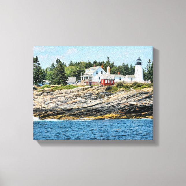 Pemaquid Point Lighthouse Maine Wrapped Canvas (Framsida)