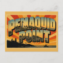 Pemaquid Point Maine Granitklippor Hav Konst