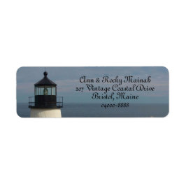 Pemaquid Point Scenia Coastal Maine Lighthouse Returadress Etikett