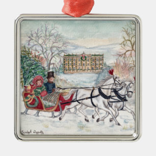 Pemberley Sleigh Ride - Jane Austen Julgransprydnad Metall