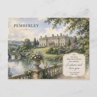 Pemberley Stolthet och fördom Jane Austen vykort