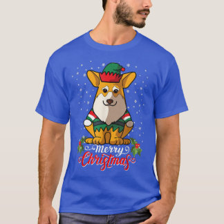 Pembroke Corgi Hund Greets God jul Santa Co T Shirt