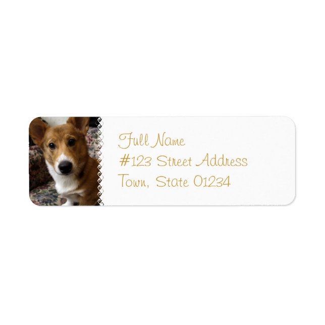Pembroke Corgi Hund Return-adressetikett Returadress Etikett (Framsidan)