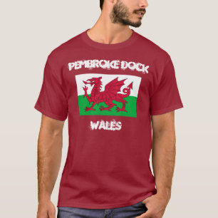 Pembroke Dock, Wales med walesisk flagga Tröja