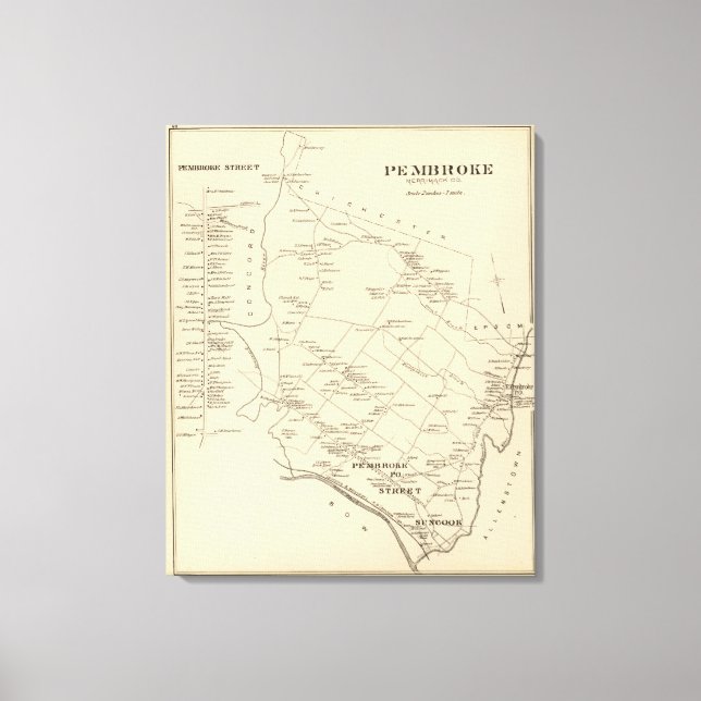 Pembroke, Merrimack Co Canvastryck (Framsida)