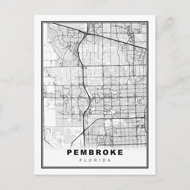Pembroke Pines-karta Vykort (Framsida)