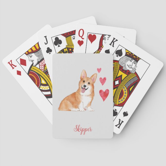 Pembroke Welsh Corgi Anpassad Text Casinokort (Baksidan)