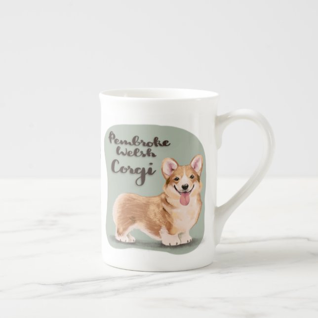 Pembroke Welsh Corgi Benporslin Mugg (Höger)
