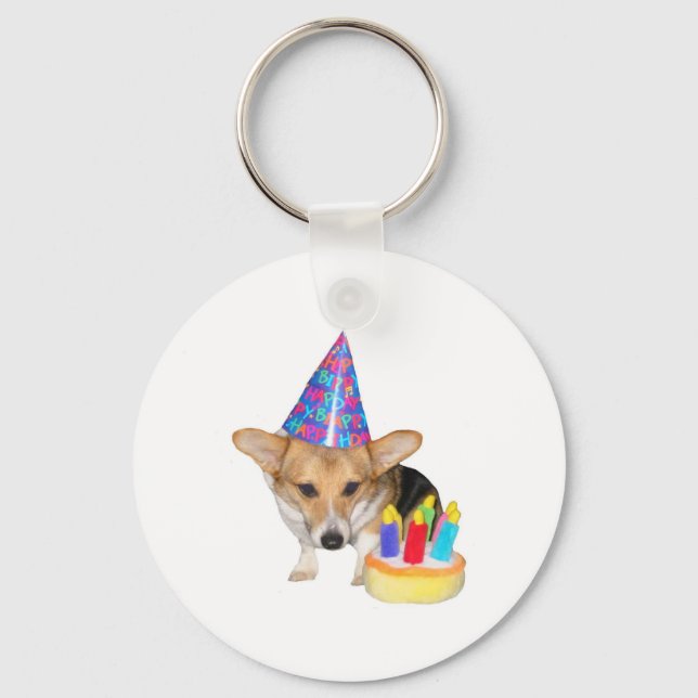 PEMBROKE WELSH CORGI-BIRTHDAY NYCKELRING (Framsida)