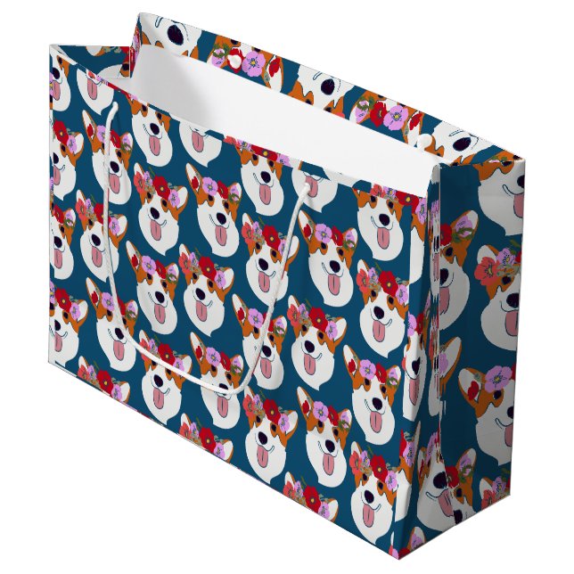 Pembroke Welsh Corgi Blue Tecknad Wrapping Papper (Framsidan Vinklad)