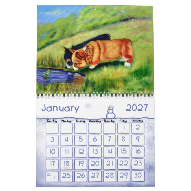 Pembroke Welsh Corgi Calendar The Joy of Corgis Kalender (Jan 2027)
