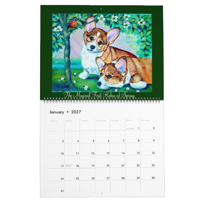 Pembroke Welsh Corgi Calendar The Magic of Corgis Kalender (Jan 2027)