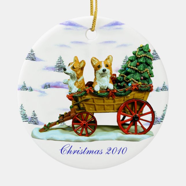Pembroke Welsh Corgi Circle Ornament (Framsidan)