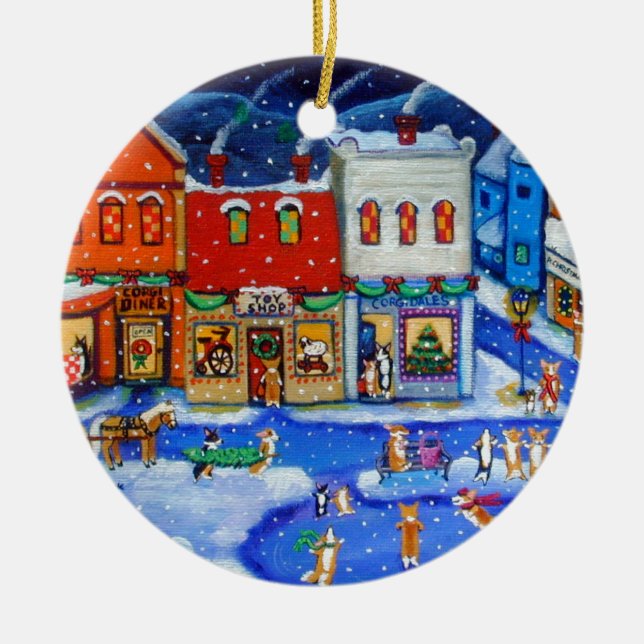 Pembroke Welsh Corgi Circle Ornament (Framsidan)